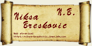 Nikša Brešković vizit kartica